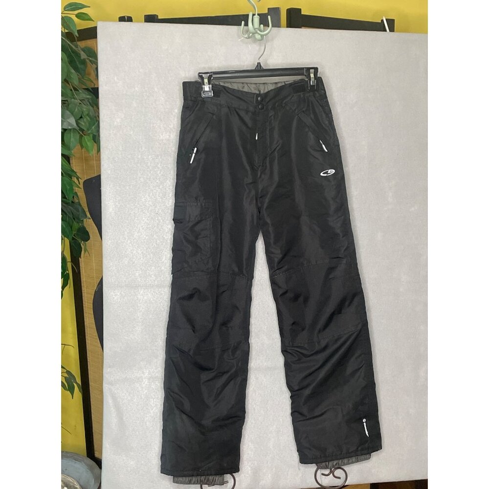 Champion Black Snow Pants Size Large Youth Polyester Waterproof Winter Gear EUC